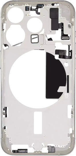 Mid-frame Housing W Small Parts Iphone 15 Pro Eu Global Version Aftermarket Plus White Titanium