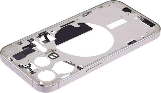 Mid-frame Housing W Small Parts Iphone 15 Pro Eu Global Version Aftermarket Plus White Titanium