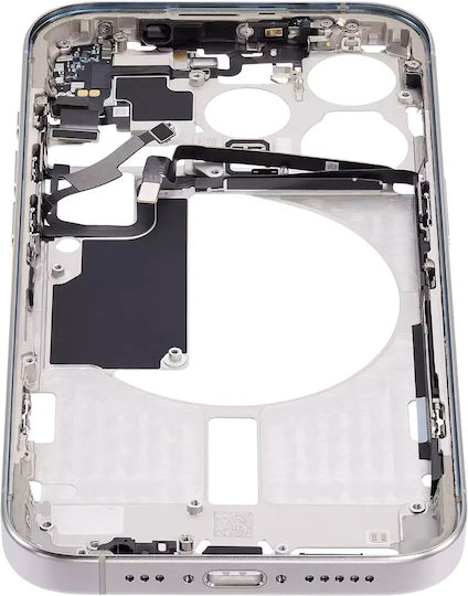 Mid-frame Housing W Small Parts Iphone 15 Pro Eu Global Version Aftermarket Plus White Titanium