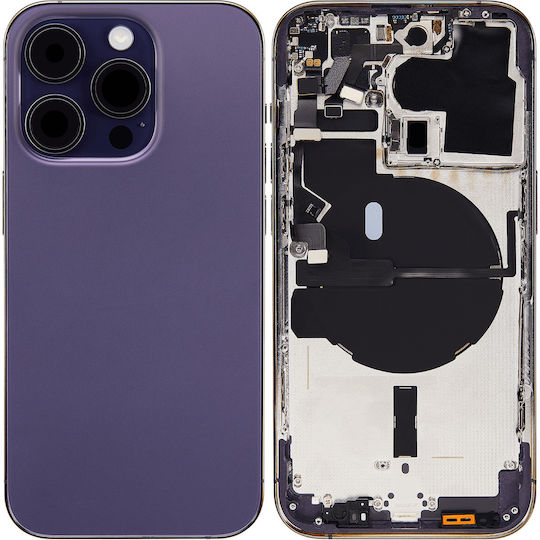 Back Housing W Small Parts Iphone 14 Pro Us Version Aftermarket Plus Deep Purple