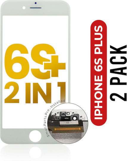 2 In 1 Front Glass + Frame Pre-installed Iphone 6s Plus White 2 Pack