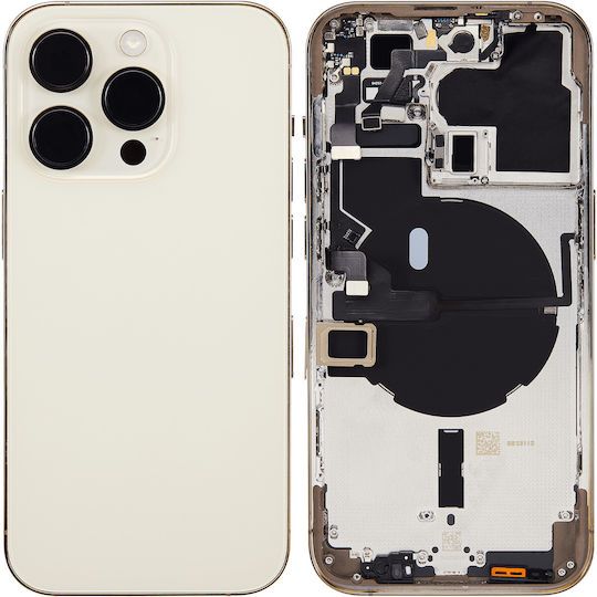 Back Housing W Small Parts Iphone 14 Pro Eu Global Version Aftermarket Plus Gold