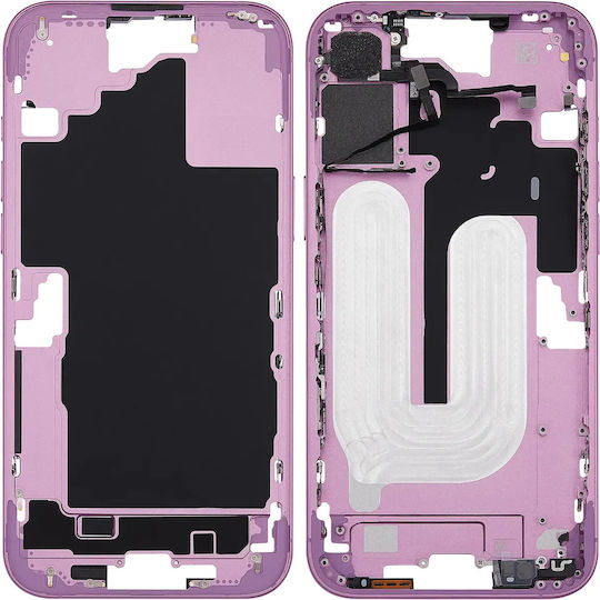 Mid-frame Housing Power Volume Button Iphone 16 Plus Eu Global Version Aftermarket Plus Pink