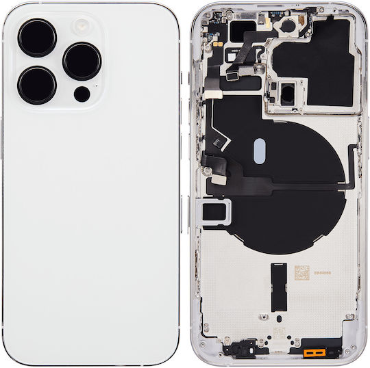 Back Housing W Small Parts Iphone 14 Pro Eu Global Version Aftermarket Plus Silver