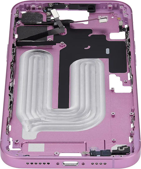 Mid-frame Housing Power Volume Button Iphone 16 Plus Eu Global Version Aftermarket Plus Pink