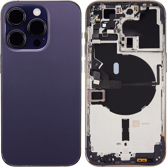 Back Housing W Small Parts Iphone 14 Pro Eu Global Version Aftermarket Plus Deep Purple