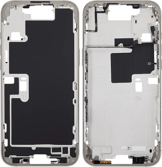 Mid-frame Housing Power Volume Button Iphone 16 Pro Max Us Version Aftermarket Plus Natural Titanium