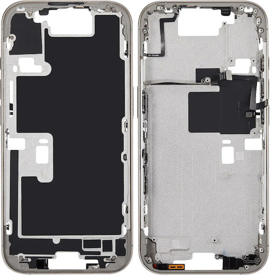Mid-frame Housing Power Volume Button Iphone 16 Pro Eu Global Version Aftermarket Plus Natural Titanium