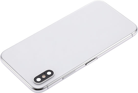 Back Housing Small Components Pre-installed Iphone X No Logo Aftermarket Plus Silver
