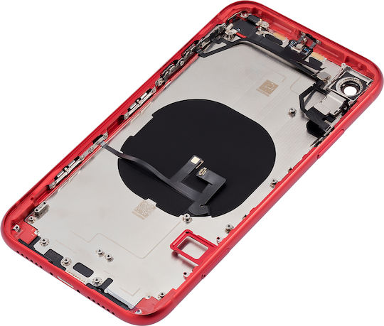 Back Housing Small Components Pre-installed Iphone Xr No Logo Aftermarket Plus Red