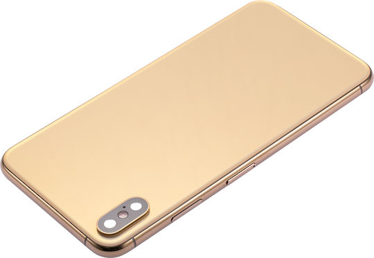 Back Housing Small Components Pre-installed Iphone Xs Max No Logo Aftermarket Plus Gold