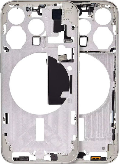 Mid-frame Housing W Small Parts Iphone 15 Pro Us Version Aftermarket Plus White Titanium