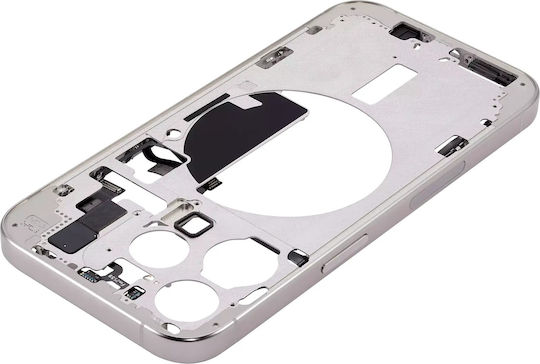 Mid-frame Housing W Small Parts Iphone 15 Pro Us Version Aftermarket Plus White Titanium