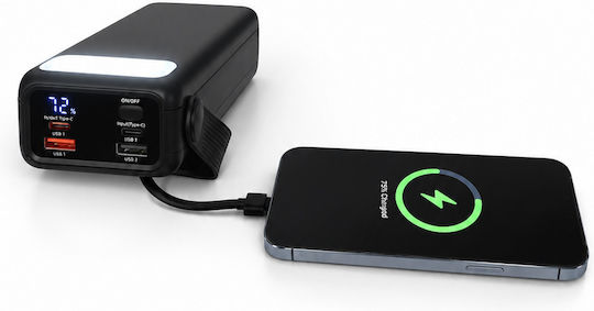 Amaya Powerbox 300 Apb-30 Външна Батерия 30000mAh 22.5W Вградени Кабели Цифров Дисплей Led Осветление Черен