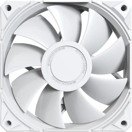 Montech E28 Pwm Gehäuselüfter 120mm (2000rpm / 85,09cfm) Ohne LEDs Beleuchtung und Verbindung 4-Pin PWM Weiß