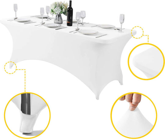 Elastisches Tischabdeckung Weiß Ø74cm