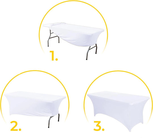 Elastisches Tischabdeckung Weiß Ø74cm