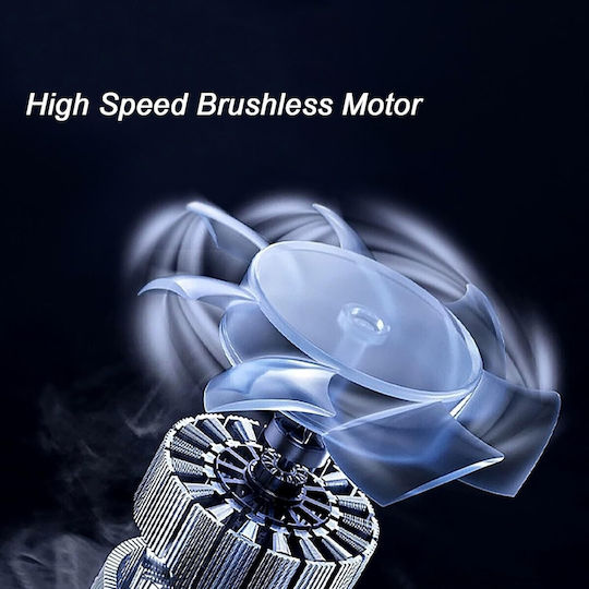 Portable Multifunctional Air Blower Flippy Car Charging Grill Car Leaf Dust Removal 1500 Mah Rotation Speed 25000 Rpm 2 Li Batteries Charger Blue