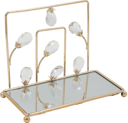 Keskor Decorative Metallic Tray with Mirror 22x11x17cm