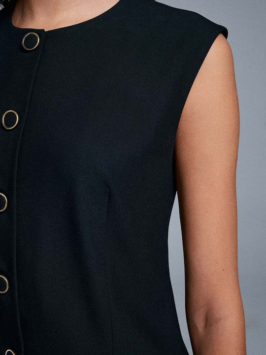 Sommer Mini Damenkleid Schwarz