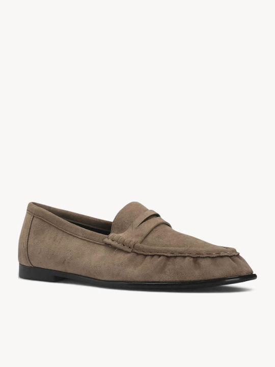 Μπεζ Suede Μοκασίνια Penny Strap