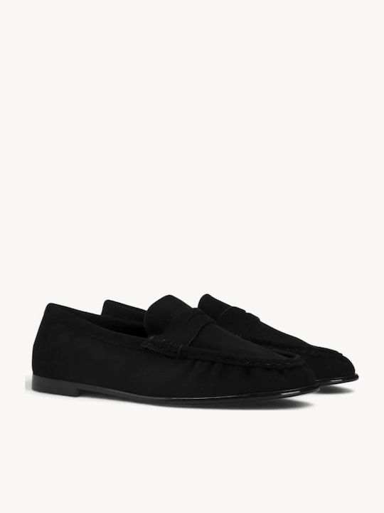 Mocasini Dama De Catifea Negri Penny Strap