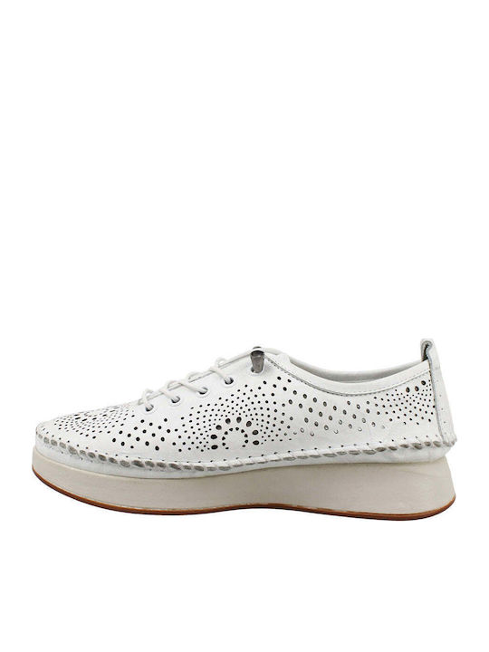 Leather Women's Moccasins in White Colour