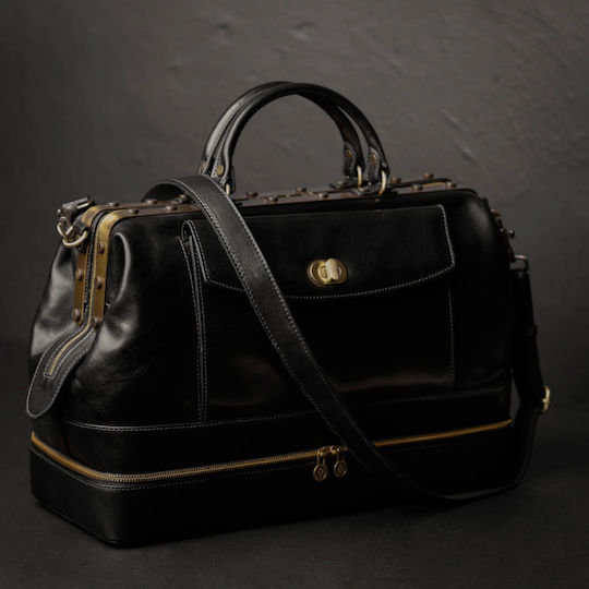 Time Resistance Leder Medizinische Tasche in Schwarz Farbe