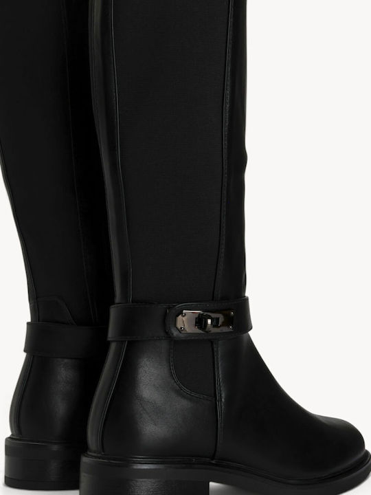 Schwarze Reiten Damenstiefel Mit Metallischem Dekorationsdetail