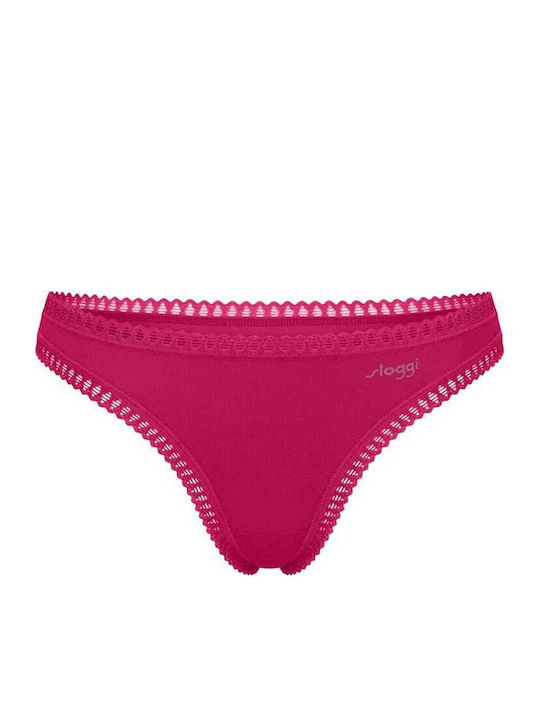 Sloggi Chiloți pentru Femei String 3Pack cu Dantelă Fuchsia Sloggi Chiloți pentru Femei String 3Pack cu Dantelă Fuchsia