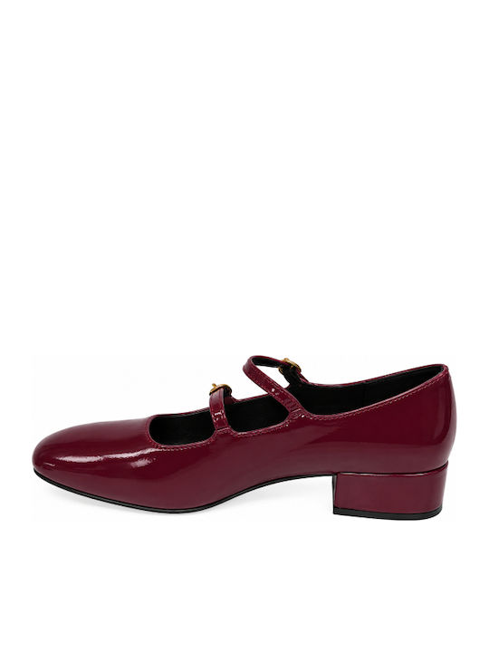 Heels with Strap & Chunky Low Heel Burgundy WM-MP70021-27HH-MPORNTO