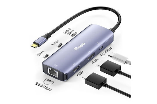 Equip USB-C Docking Station with HDMI 4K PD Ethernet Grey (133501)