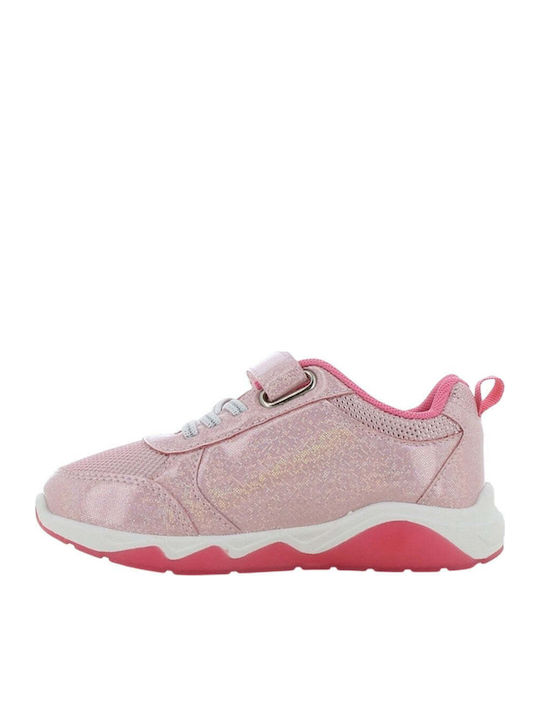 Kids Sneakers Anatomic with Hoop & Loop Closure & Lights Pink