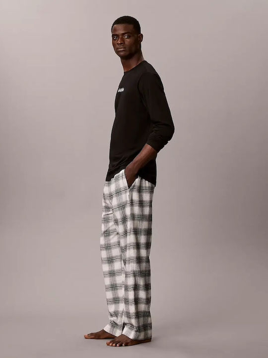 Calvin Klein Winter Checked Men's Cotton Pyjamas Black