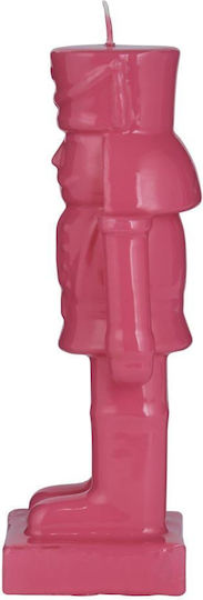 Lumânare De Crăciun Nutcracker Roz Roz Parafină Lungime 8cm X Lățime 7cm X Înălțime 21cm
