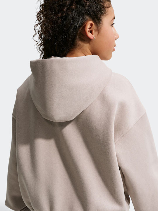 Fleece Kinder-Sweatshirt Strickjacke Gekürzt mit Kapuze Moon Particle / Weiß Sportswear