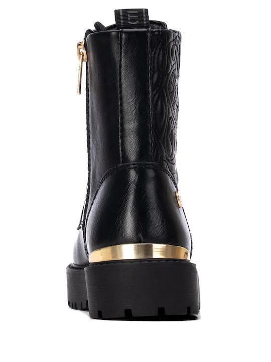 Kinderstiefel mit Schnürsenkeln Schwarz