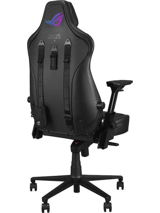 Asus ROG Gaming Stühle aus Künstliches Leder mit Verstellbare Armlehnen und RGB-Beleuchtung Schwarze