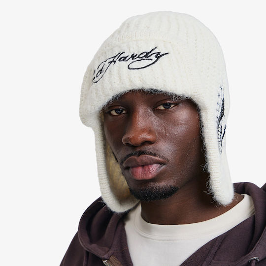 Beanie Unisex Knitted Beanie in Ecru Colour