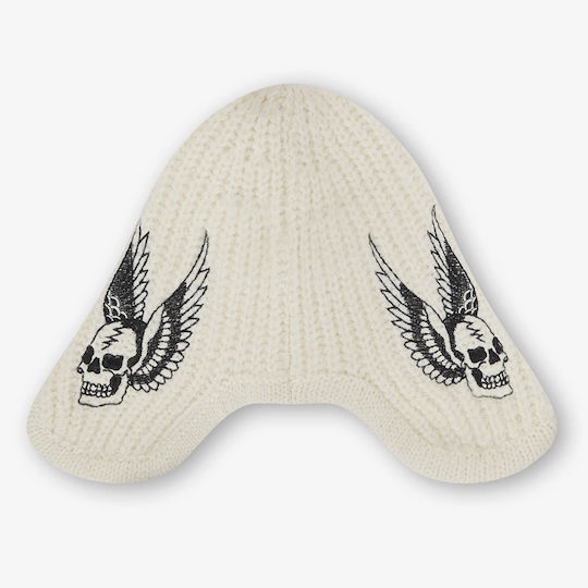 Beanie Unisex Knitted Beanie in Ecru Colour
