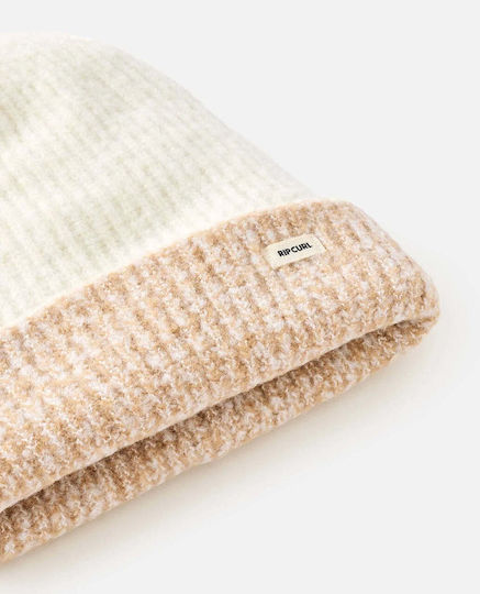 Beanie Unisex Reversible Knitted Beanie in White Colour