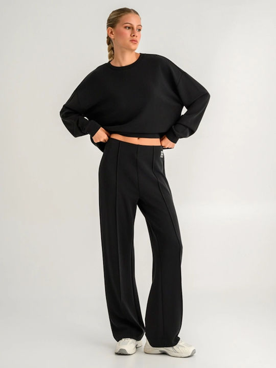 Pantaloni de trening cu pantaloni evazati Black