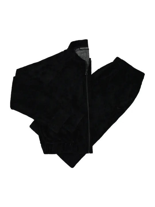 Velvet Tracksuit Set Black