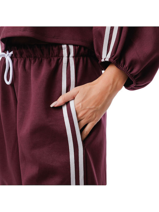 Damen Jogginghosen Burgundisch Set-27-0015