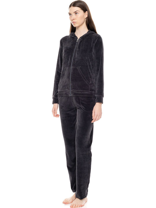 Velvet Tracksuit Set Dark Green