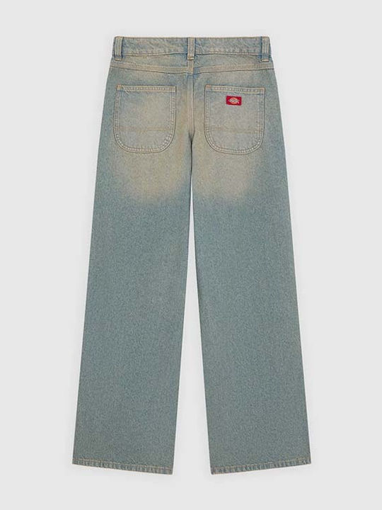 Damen Jeans Hosen in Hellblau Mit Rissen in Gerade Bein Stil