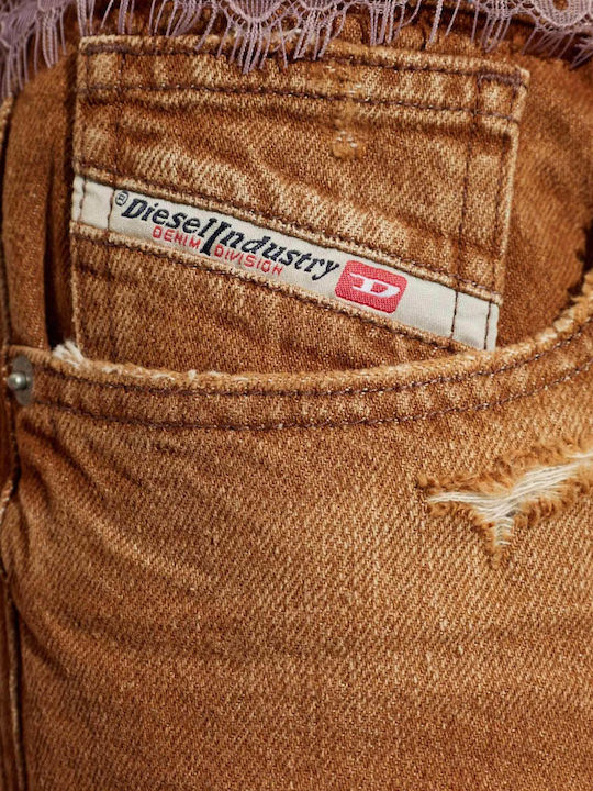 Women's Jeans Pants With Rips in Relaxed Fit Orange