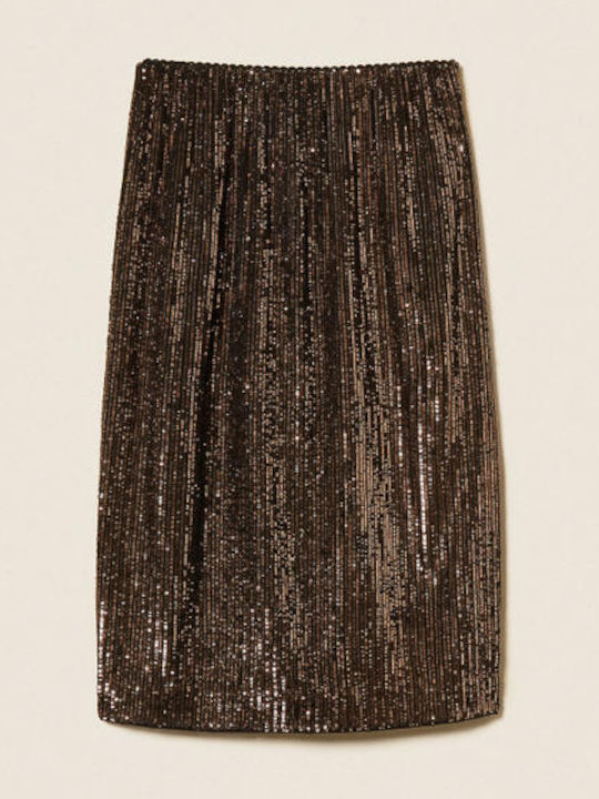 Midi Damenrock Braun