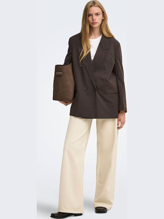 Only Damen Doppelreihiges Blazer Braun