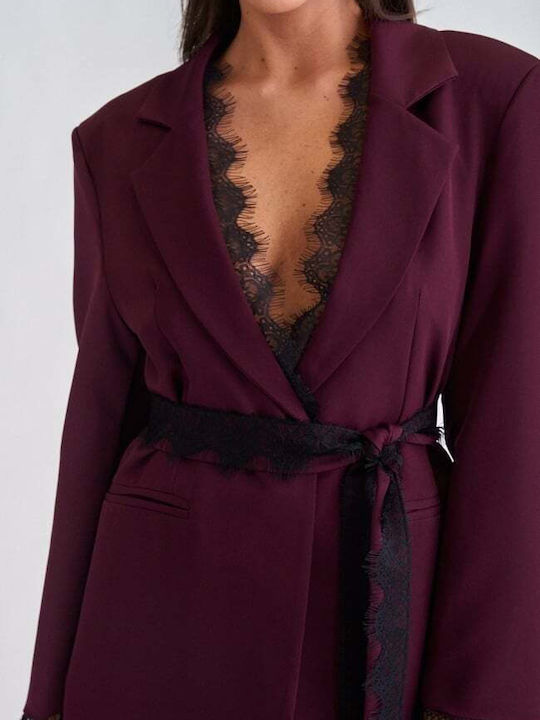 Decoro Decoro Damen Blazer Burgundisch